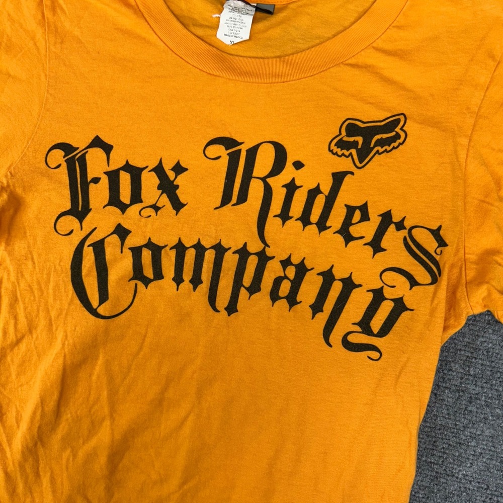 Fox Racing XL Orange Fox Riders Company Graphic T-Shirt Cotton Short Sleeve - Picture 2 of 5